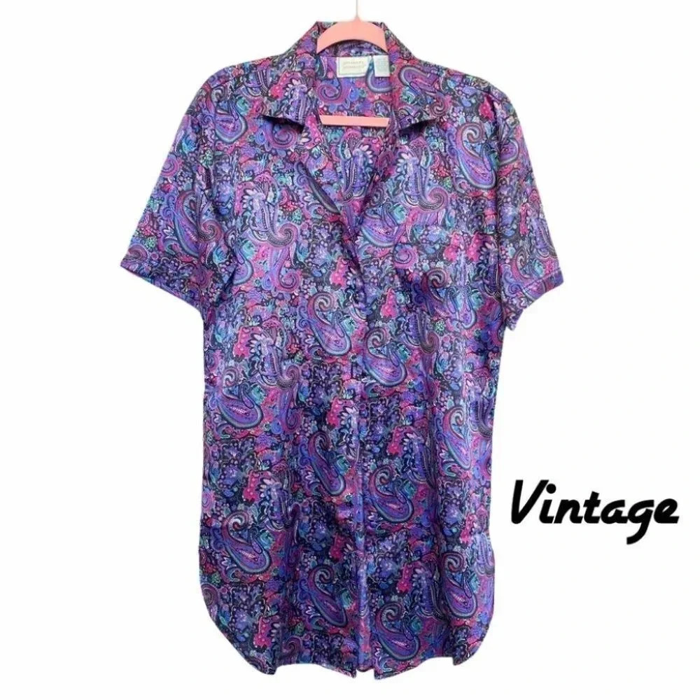 Intimate Moments Multicolor Paisley Button Up Top